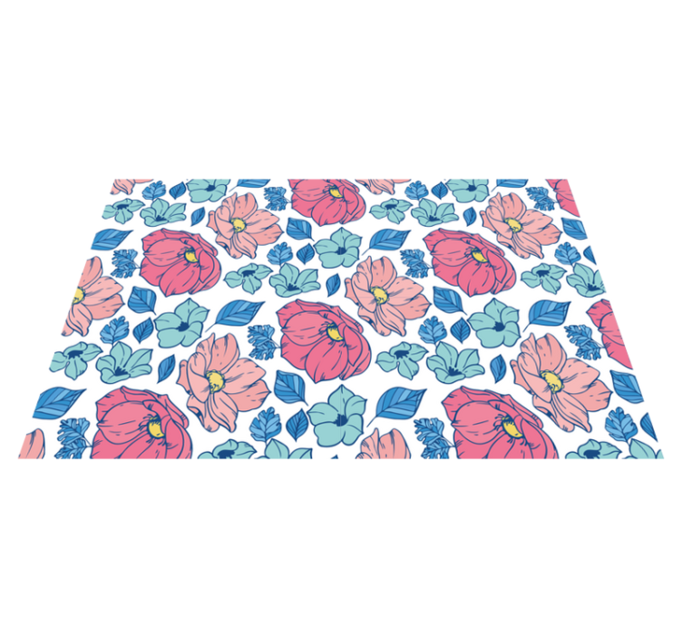 Individuais de mesa elegantes Delicadas flores rosa e azul - TenStickers