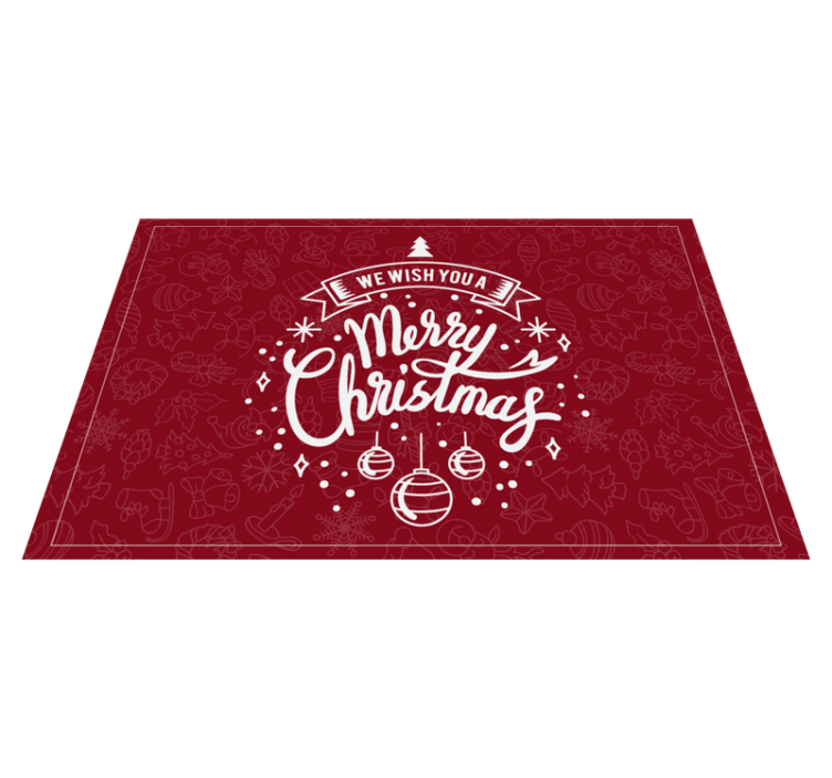Individuais de mesa de Natal Texto e decorações alegres - TenStickers