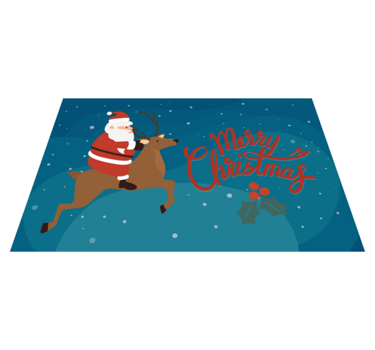 Individuais de mesa de Natal Papai noel com desenho de renas - TenStickers