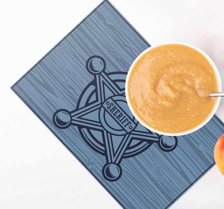 Individuais de mesa com nome emblema de estrela xerife - TenStickers