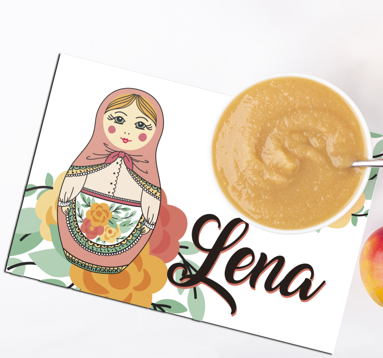 Individuais de mesa com nome ilustração de matryoshka - TenStickers