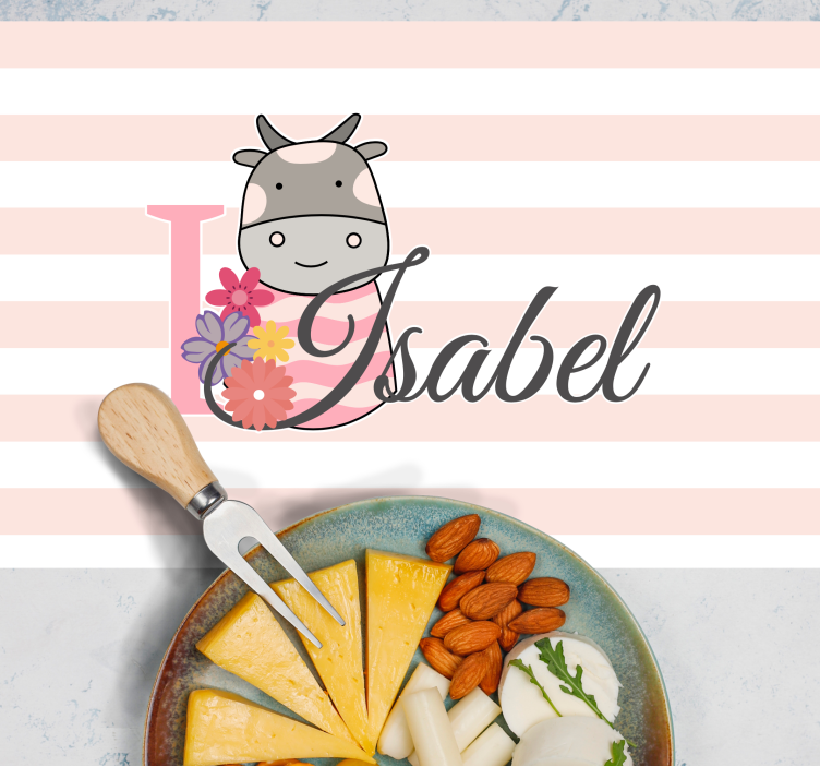 Individuais de mesa com nome personalização de vaca - TenStickers