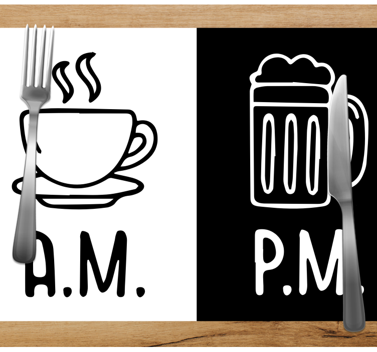 Individuais de mesa com texto café cerveja contraste - TenStickers