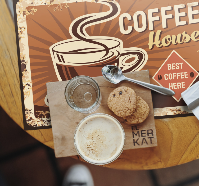 Individuais de mesa com texto citação de cafeteria - TenStickers