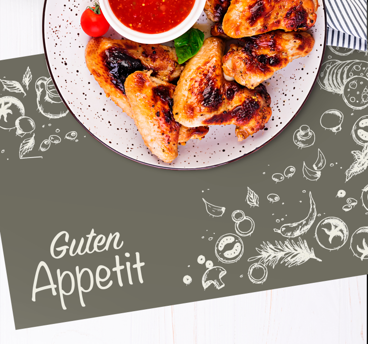 Individuais de mesa com texto de tema culinário - TenStickers