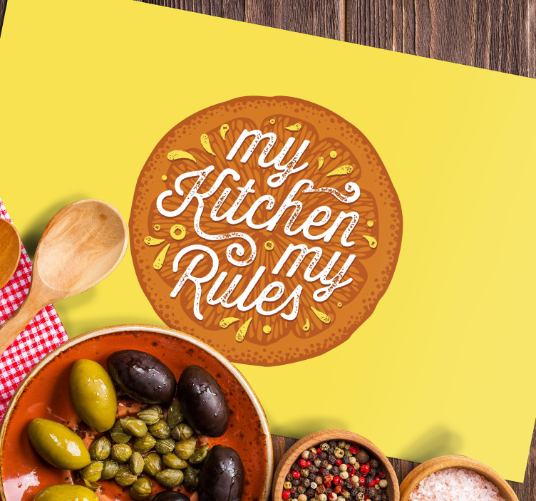 Individuais de mesa com texto declaração da cozinha - TenStickers