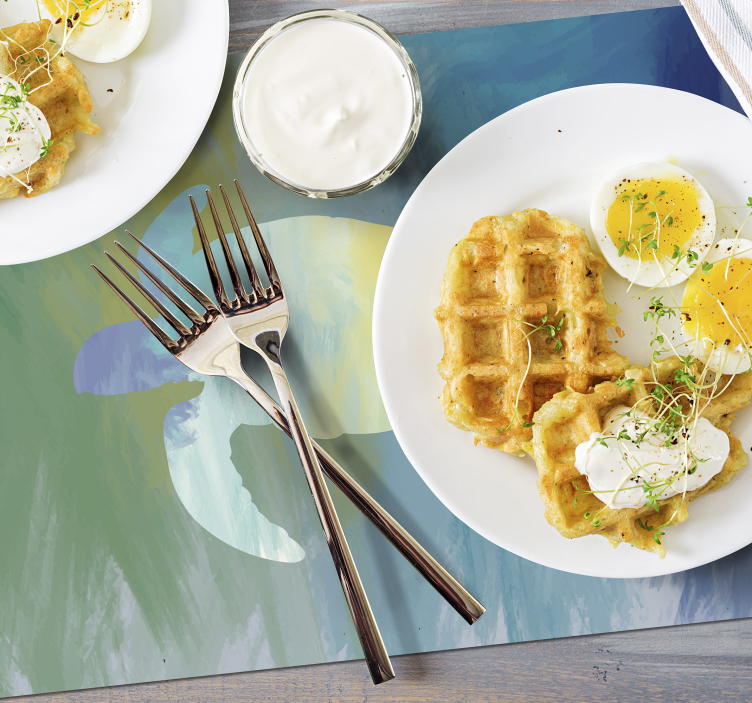 Individuais de mesa verdes Tartaruga aquarela - TenStickers