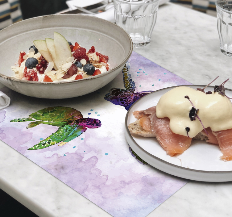 Individuais de mesa Tartarugas coloridas - TenStickers