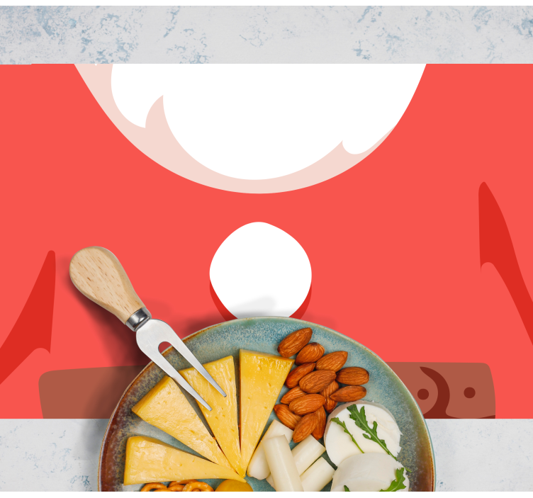 Individuais de mesa de natal camiseta do papai noel - TenStickers