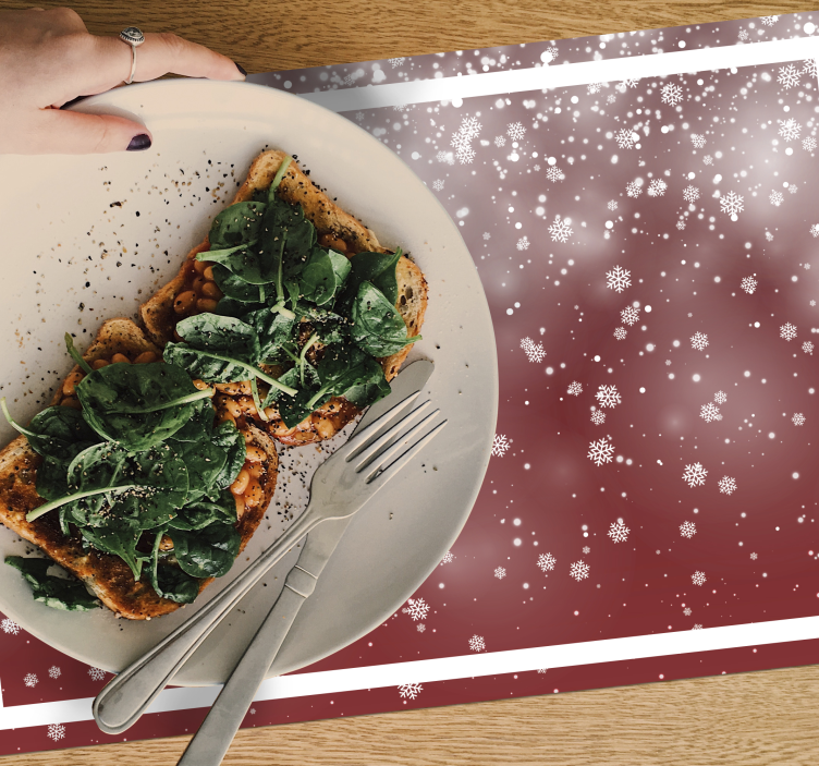 Individuais de mesa de natal cena festiva de flocos de neve - TenStickers