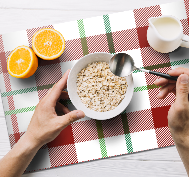 Individuais de mesa de natal em estampa xadrez - TenStickers