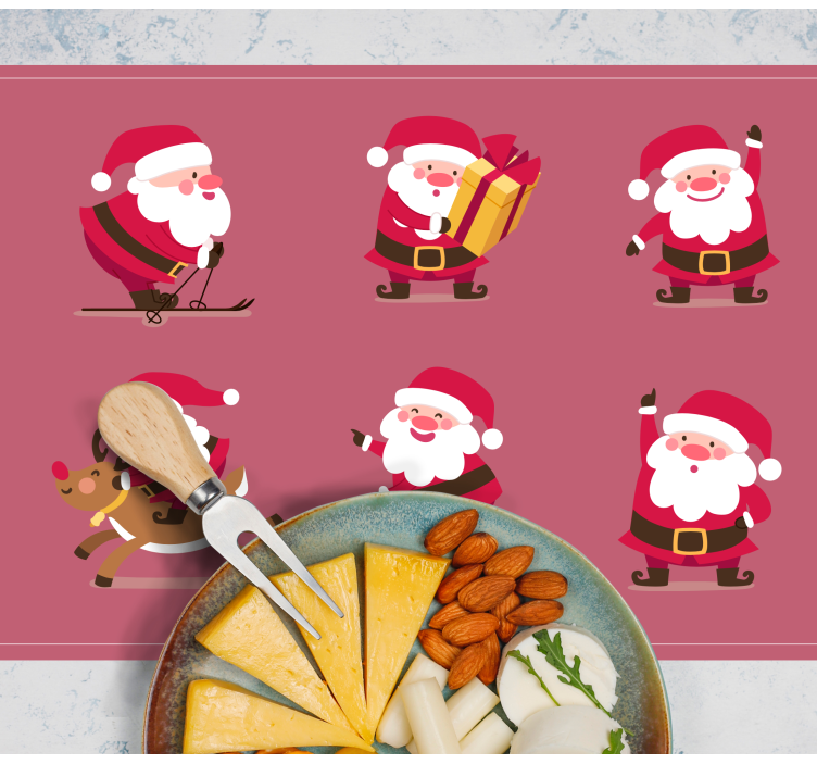 Individuais de mesa de natal personagens de papai noel - TenStickers