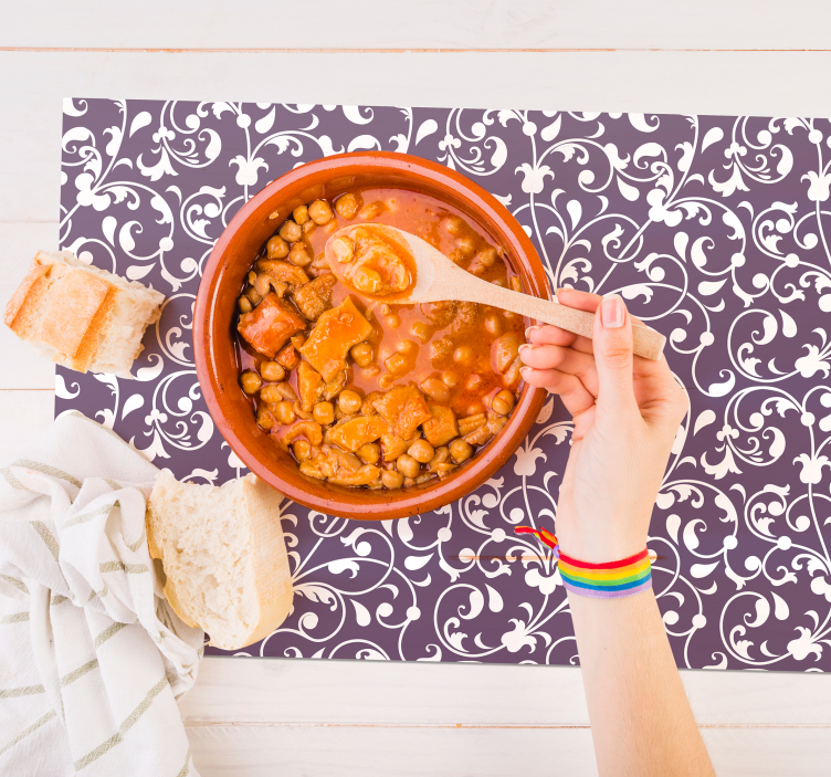 Individuais de mesa Paisley folha ornamental - TenStickers