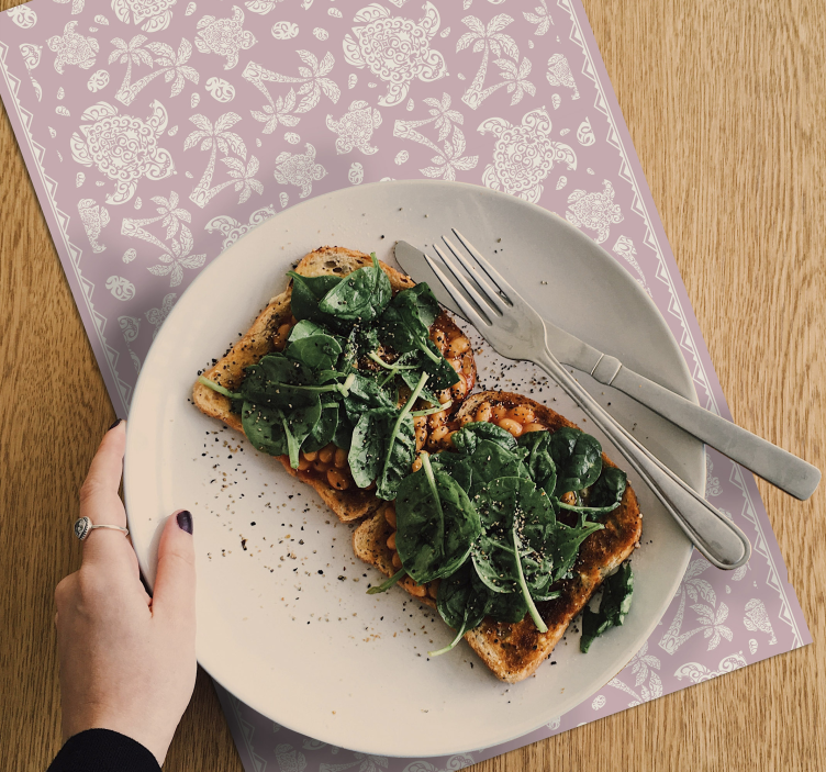 Individuais de mesa de tartaruga e palmeira havaianas - TenStickers