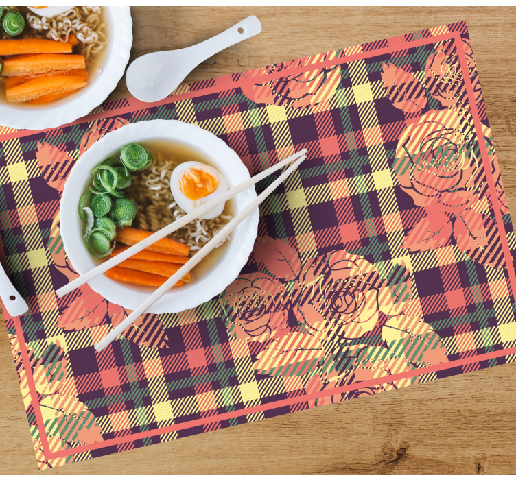 Individuais de mesa de texturas arranjo em grade botânico - TenStickers