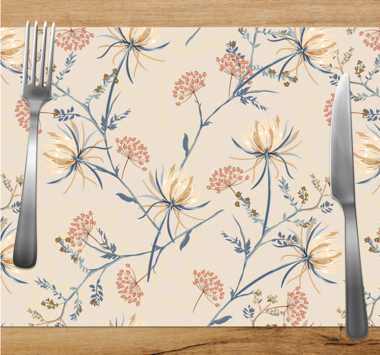 Individuais de mesa de texturas com detalhes florais - TenStickers