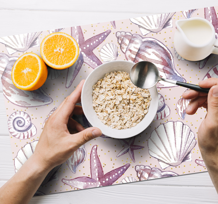 Individuais de mesa de texturas com estampa de conchas - TenStickers