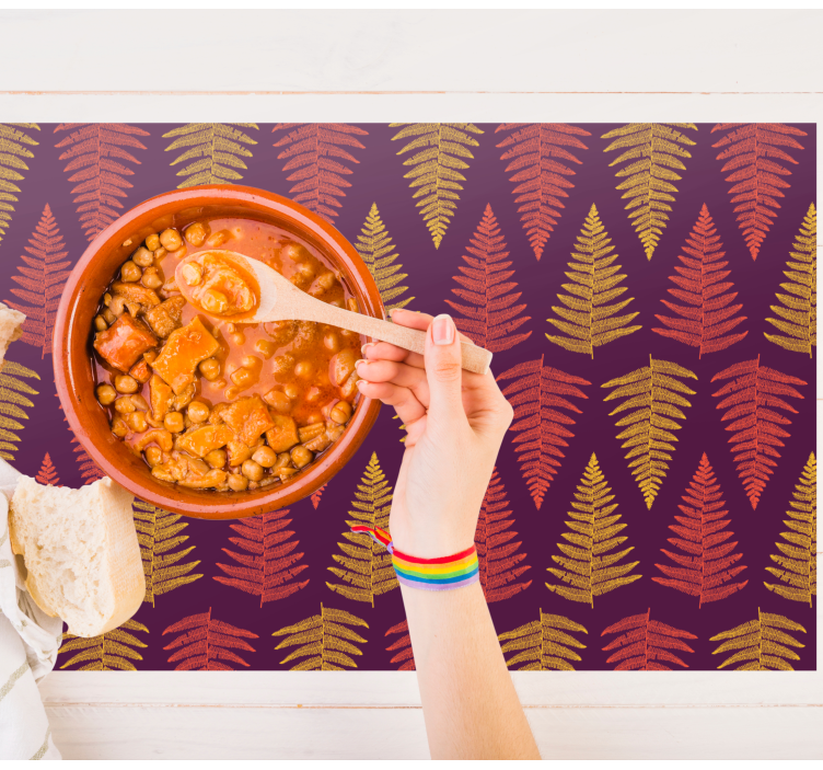 Individuais de mesa de texturas com fundo de folhagem - TenStickers