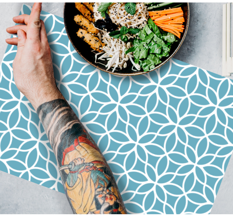 Individuais de mesa de texturas com motivo floral geométrico - TenStickers