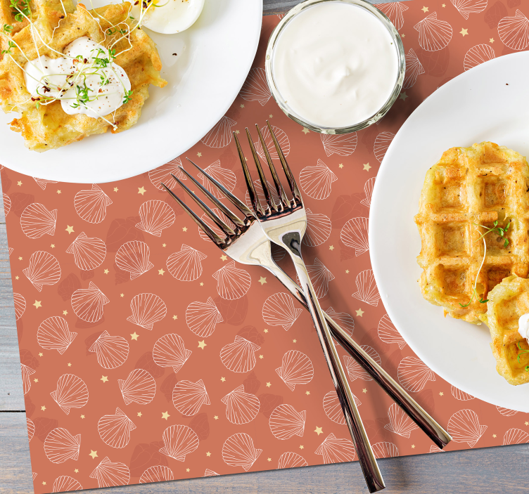 Individuais de mesa de texturas com padrão de conchas - TenStickers