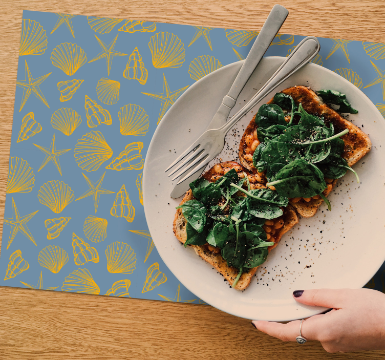 Individuais de mesa de texturas com padrão de conchas - TenStickers