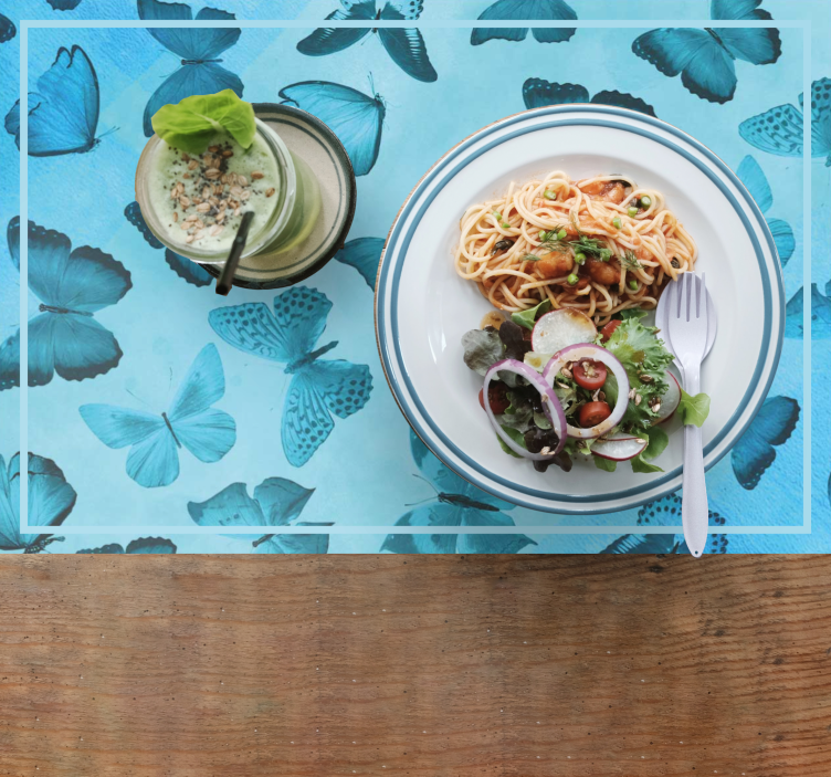 Individuais de mesa de texturas com tema de borboleta - TenStickers