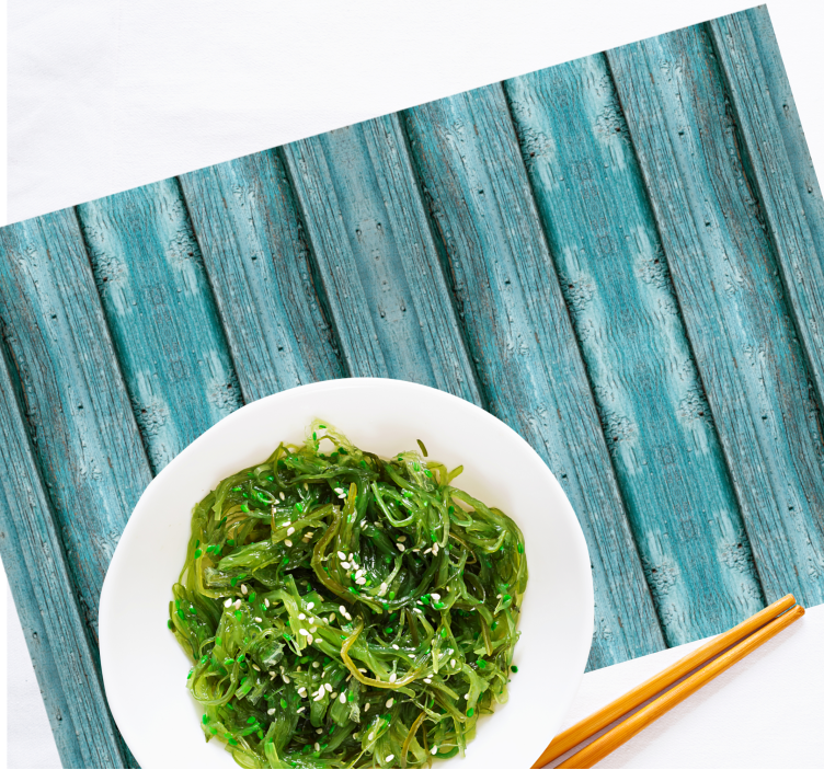 Individuais de mesa de texturas efeito madeira azul - TenStickers