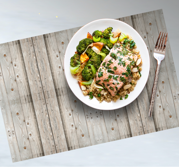 Individuais de mesa de texturas efeito madeira pinho branco - TenStickers