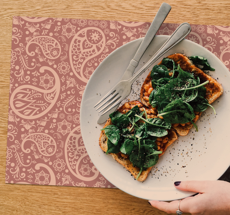 Individuais de mesa de texturas elemento floral elegante - TenStickers