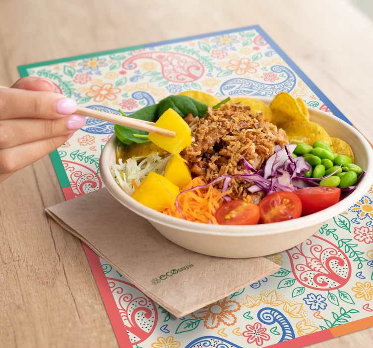 Individuais de mesa de texturas estampa paisley colorida - TenStickers