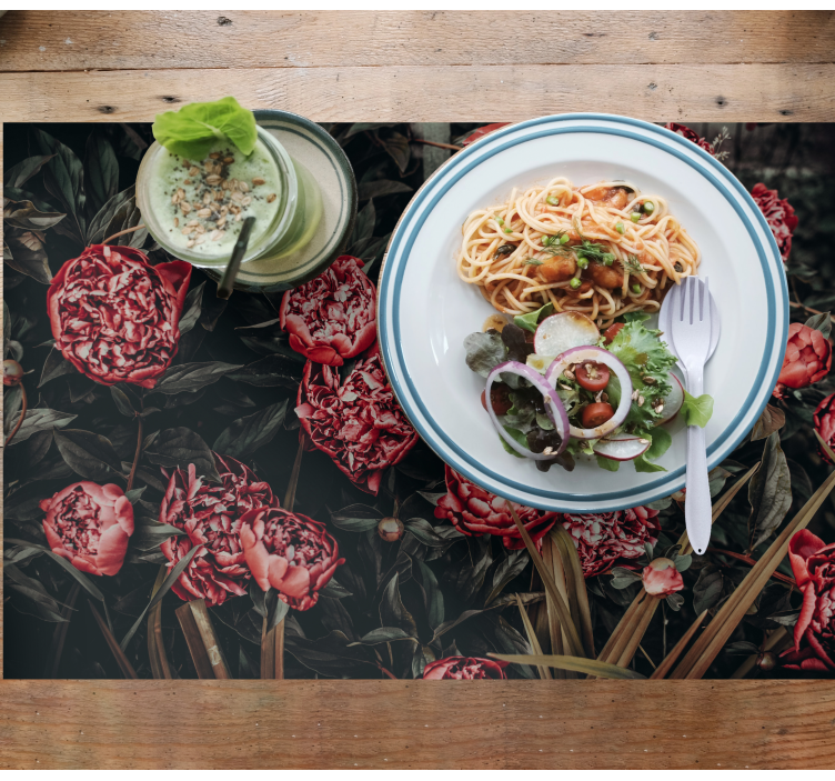 Individuais de mesa de texturas exibição floral vibrante - TenStickers