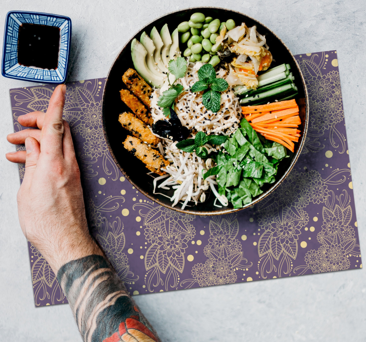 Individuais de mesa de texturas ilustração botânica - TenStickers