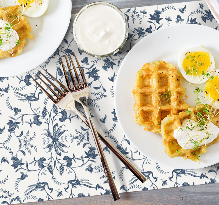 Individuais de mesa de texturas inspiração floral elegante - TenStickers