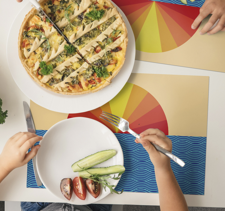 Individuais de mesa de texturas ondas do oceano ao amanhecer - TenStickers