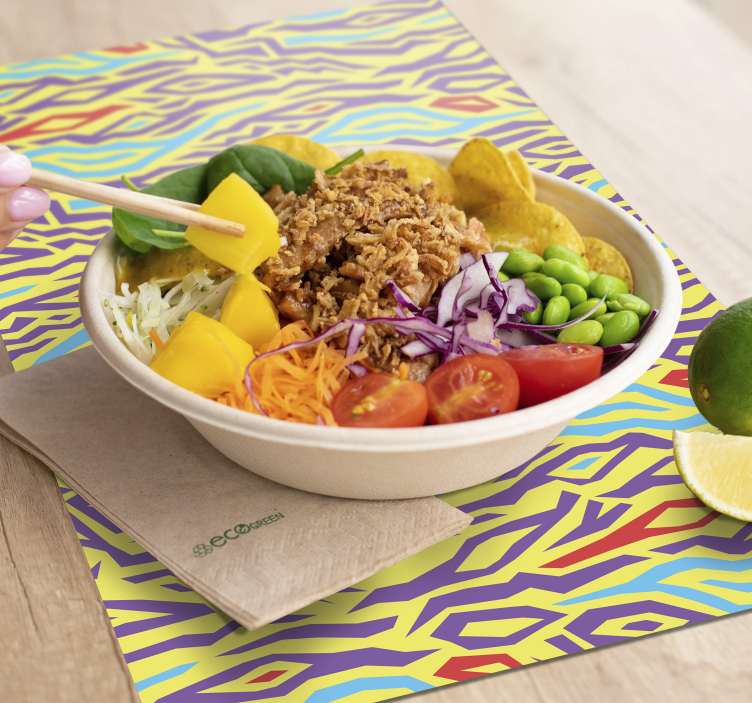 Individuais de mesa de texturas padrão abstrato colorido - TenStickers