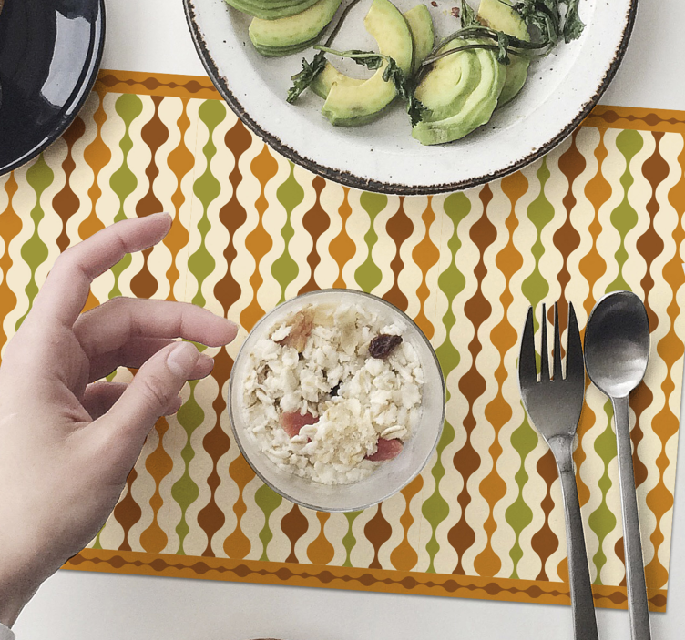 Individuais de mesa de texturas padrão colorido curvilíneo - TenStickers