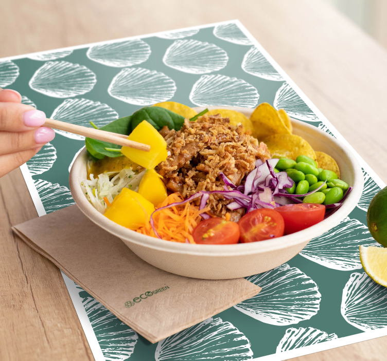 Individuais de mesa de texturas padrão concha - TenStickers