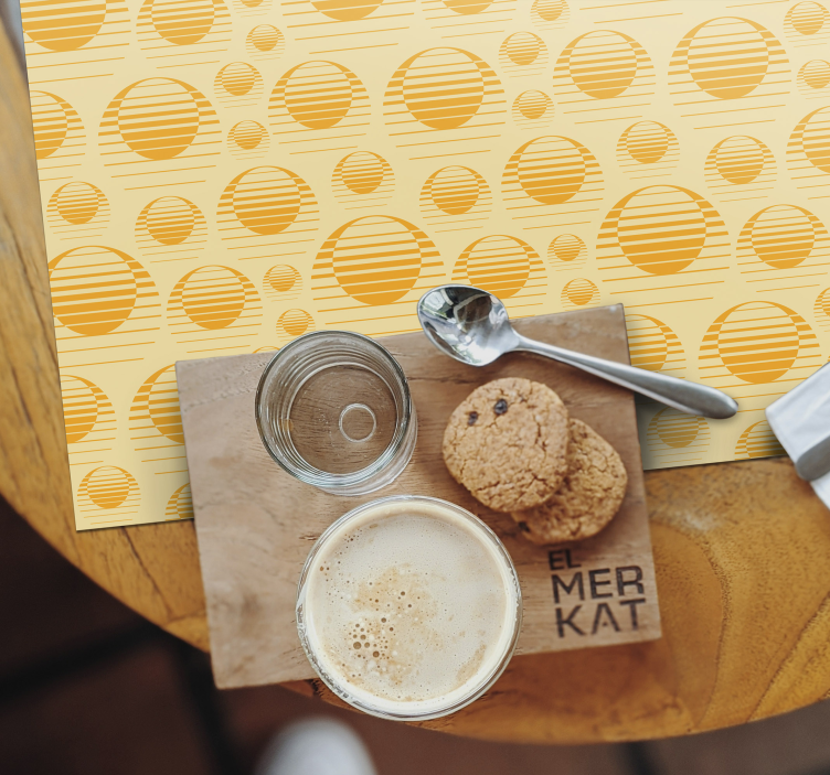 Individuais de mesa de texturas padrão de círculos listrados - TenStickers