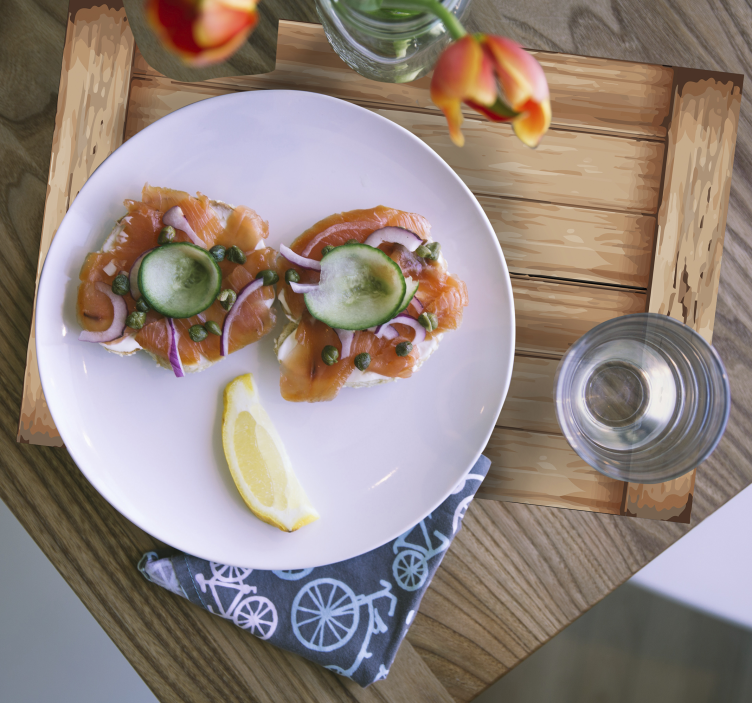 Individuais de mesa Padrão de madeira moderno - TenStickers