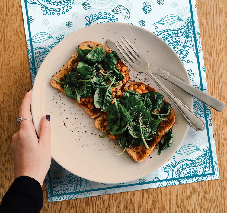 Individuais de mesa de texturas padrão floral intricado - TenStickers