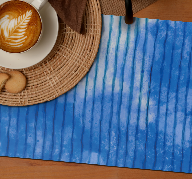 Individuais de mesa de texturas padrão listrado azul - TenStickers