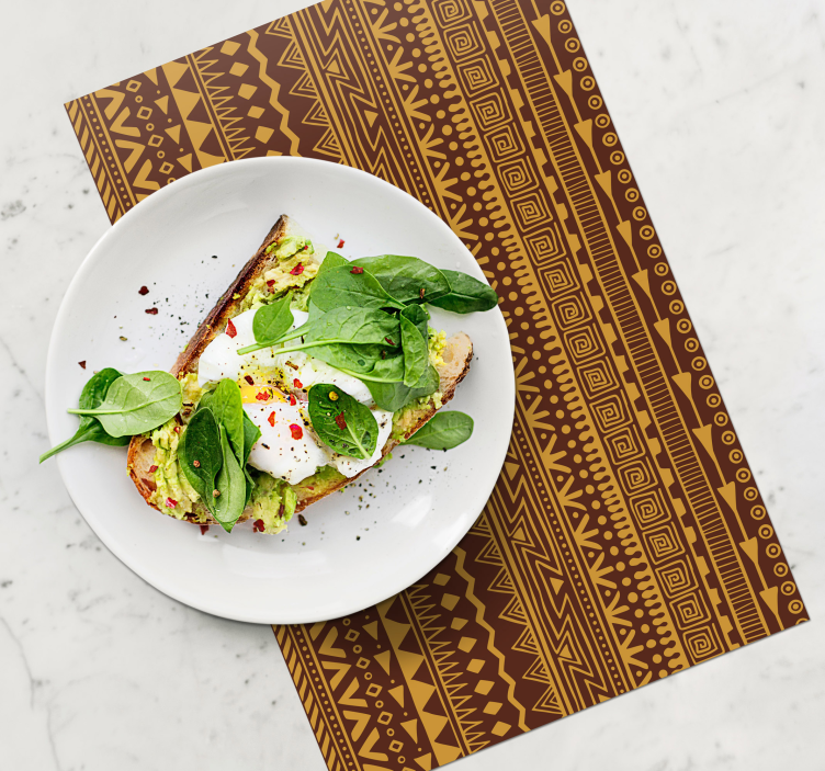 Individuais de mesa de texturas padrão tribal geométrico - TenStickers