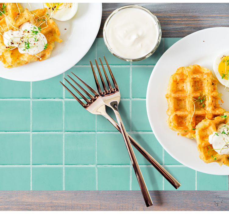 Individuais de mesa de texturas superfície azul turquesa - TenStickers