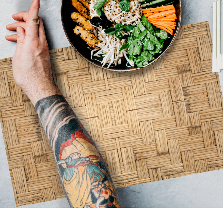 Individuais de mesa de texturas superfície de bambu trançado - TenStickers