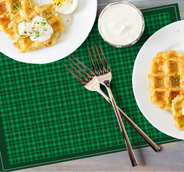 Individuais de mesa de texturas superfície verde xadrez - TenStickers