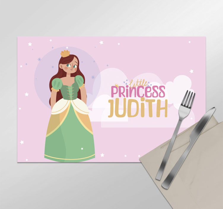 Individuais de mesa com nome pequena princesa - TenStickers