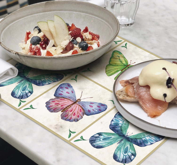 Individuais de mesa de borboletas  no Azulejo - TenStickers