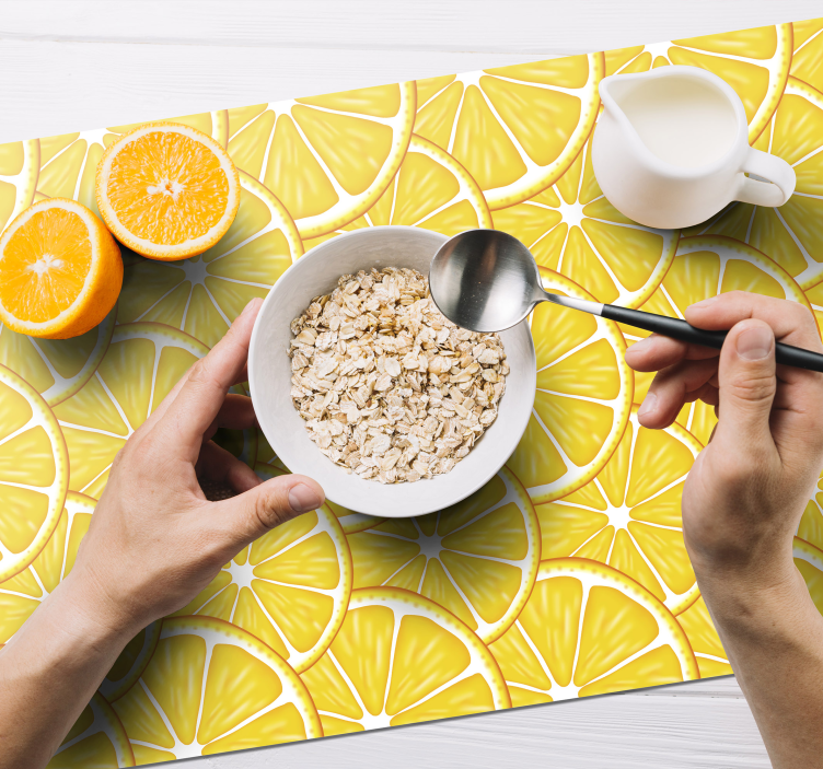 Individuais de mesa de cítricos Padrão laranja - TenStickers