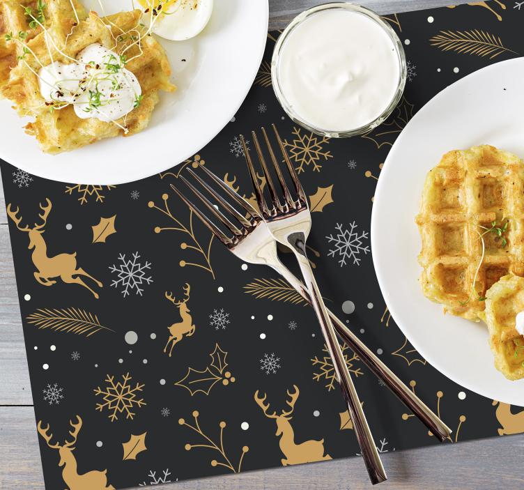 Individuais de mesa de Natal Composição de feliz natal - TenStickers