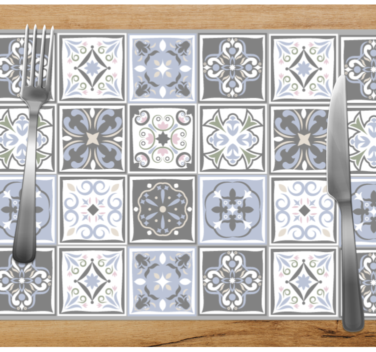 Individuais de mesa de texturas Azulejo cinza de vários padrões - TenStickers
